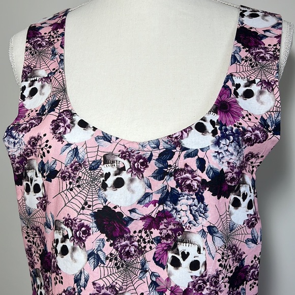 Skull,Skeleton,Halloween,Scary Apron,Criss Cross,w/pockets,reversible/2sided. - Picture 7 of 7